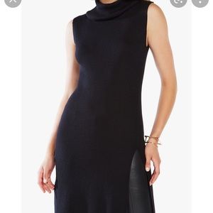 BCBG - Black knit sleeveless turtleneck dress